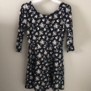 Black dress with white and cream flowers!